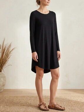 Eileen Fisher long sleeve tunic/mini dress black women's size S